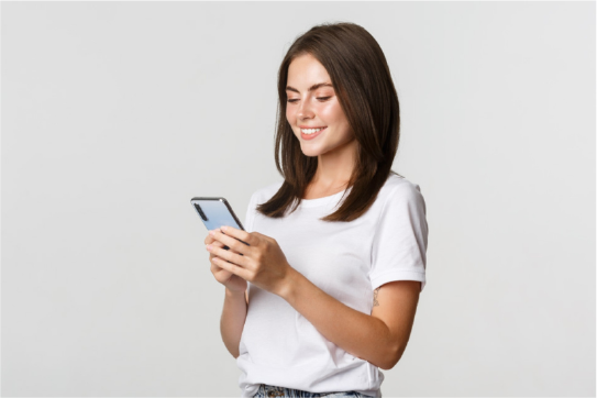 Woman using smartphone