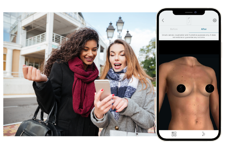 Women looking at smartphone